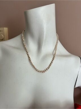 4/$100 Classic Pearl Bead Necklace in blush pink colour
